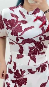 6287 Minji Silk Midi Dress Wanita Gaun Cheongsam CNY