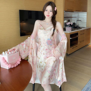 ชุดนอนผู้หญิงฤดูร้อน ชุดนอนแขนกุดคอวี ผ้าไหมน้ำแข็ง ชุดนอนเซ็กซี่ ชุดนอนสองชิ้น ชุดนอนผู้หญิง ชุดนอนฤดูร้อน ชุดนอนผ้าไหมน้ำแข็ง