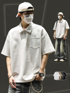 SZON | Semi Zipper Loose Sporty Polo Shirt Summer