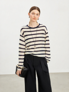 Vero Moda | Women Knitwear Striped Colorblock Loose Dropped Shoulder