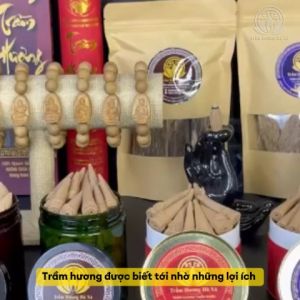 Vòng tay trầm hương chuỗi 108 hạt mix đá mệnh kim mộc thủy hỏa thổ nam nữ của Trầm Hương Hà Xá