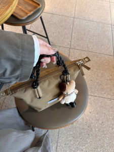 Casual Commute Large Capacity Canvas Tote Bag Shoulder Crossbody Bag Soft Handle Zipper Closure Lightweight Handbag for Work