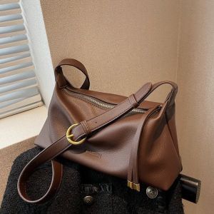 France Cherrie Kins Autumn Simplicity 2023 New Tote Bag Soft Leather Versatile Crossbody Solid Color Single-Shoulder Bag