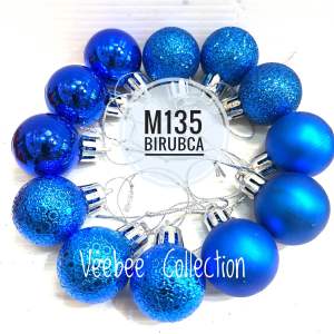 Bola 3cm 12pc Packing plastik/mainan bola natal/ hiasan pohon natal/ gantungan natal/ christmas ornaments