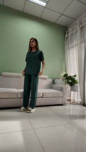 UNINICE Piyama Kasual Wanita Lengan Pendek Warna Solid Keren & Cocok Untuk Luar Ruangan