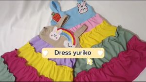 ALISA - Dress Anak Yuriko Rainbow Bunny Carrot Bordir Lucu & Fashion Dress Anak Perempuan Korean Style Terbaru