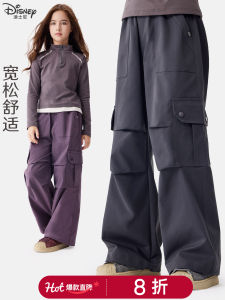 Disney Girls Straight Leg Workwear Trousers Childrens Casual Sporty Umbrella Soldier Pants Autumn New Style Big Kids Fashionable