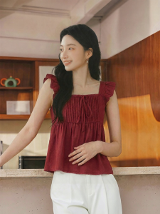 Semir | Short Sweet Lace Bow Blouse Summer New Style