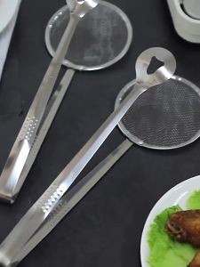 DiyHomeIpoh👨🏻🍳👩🏻🍳Klip penapis minyak berongga keluli tahan karat klip mi mi klip ikan stik klip makanan klip dapur klip penapis minyak minyak berus klip mi keluli tahan karat mi klip ikan stik