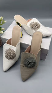 WYN Sandal Heels Wanita Rhinestone Sunflowers Fashion Korea shoes H4053