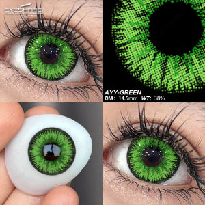 Bộ Kính Áp Tròng Màu EYESHARE 2 Chiếc - Kính Áp Tròng Halloween Cosplay Trắng Đỏ Xanh Lá Cây Kiểu Anime Điên Rồ Chất Liệu Hydrogel Dùng Một Năm