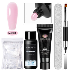 5 PC POLY EXTENSION เล็บเจลชุดสีขาวใส Nude สีชมพูเล็บอาคารเคลือบเงาสําหรับยืดเล็บออกแบบ UV/หลอดไฟ LED ที่จําเป็น