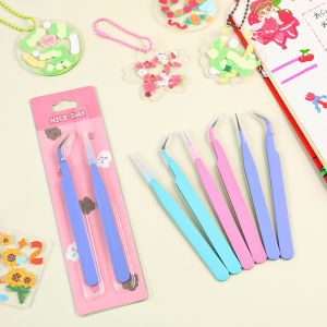 Tweezers Goka Hand Ledger Sticker Hand Account Tool Outfit Stickers Goka Card Stickers Girls and Childrens Tools for Making Stickers Material Korean Style Goka Stick Sticker Set DIY Material  咕卡手账镊子套装
