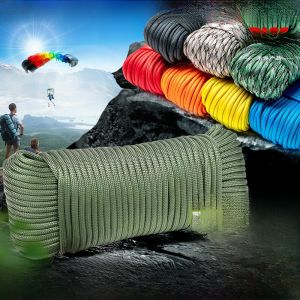9-Core Paracord Outdoor Climbing Rope Keychain Parachute Rope Wear-resistant 4mm Tent Wind Rope Woven Line Camping Travel Gear