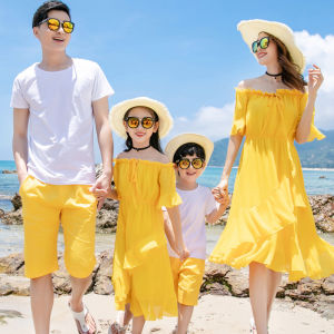 Beach Vacation Family Matching Dresses Mother Daughter Beach Gown Three Generations Matching Stylish Summer Sanya Style