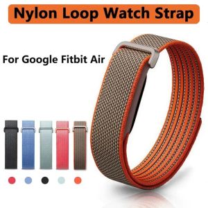 Sports-Style Adjustment Nylon Braided Watch Strap For Google Fitbit Air Velcro Bracelet Breathable Quick-dry Band Wristband