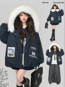 KEIKO | Áo Khoác Parka Dày Có Mũ và Cổ Lông Lớn có Thể Tháo rời