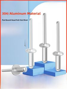304 Stainless Steel Aluminum Draw Stud Rivet Flat Head Extended Length Pull Rivet Open Type Aluminum Draw Stud Rivet