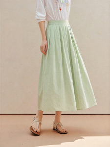 INMAN | Autumn Winter Elastic Waist Pleated Long Skirt