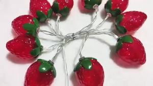 Strawberry LED String Lights 1.5M 10LED Battery Operated Fruit Lights For Holiday Party Decor