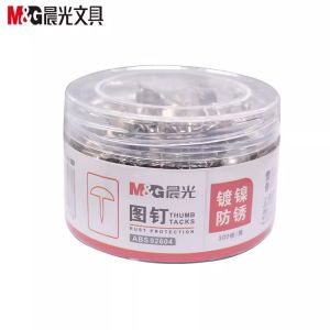 M&G 300pcs/box Stainless Steel Pegs Thumbtacks  For Maps Photos Cork Boards Decorations Offices School Supplies