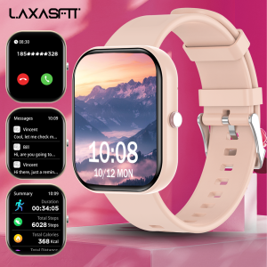 LAXASFIT Smart Watch 1.85-inch HD Display Smart Watch Bluetooth Voice Call IP68 Waterproof Fitness Tracking Smart Watch