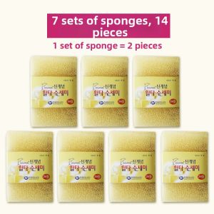 Non-Stick Sponge Dishcloth Natural Gourd Fiber Scrubber Kitchen Cleaning Tool for Pot And Dishwashing 2 Pieces Set