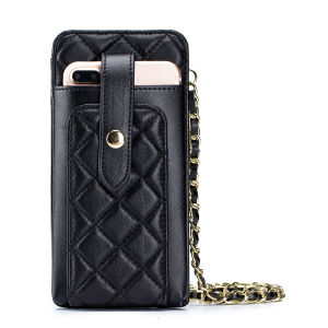 Goatskin Classic Style Quilted Mobile Phone Bag Crossbody Bag Genuine Leather Chain Multi-Functional Wallet Versatile Bag Mini Bag
