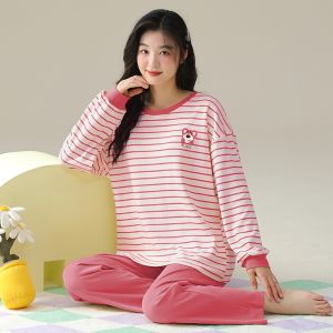 miiow | Womens Ice Silk Long Sleeve Sleepwear Set With Chest Pad Thin Summer Home Clothes Outwear MiiOW Cat Person Brand 2025 New Arrival