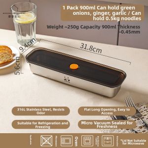 MODERN SWEETHOME | Food-Grade Stainless Steel Freezer Storage Box 316L