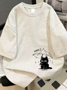 Cute Cartoon Pure Cotton Short Sleeve T-Shirt for Girls Summer New Loose Top Small Design Sense Childrens Clothing