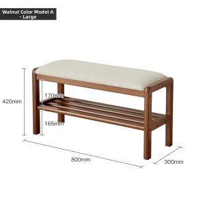 DIKEXUN | Nordic Wooden Entrance Shoe Changing Bench With Soft Cushion And Shoe Storage