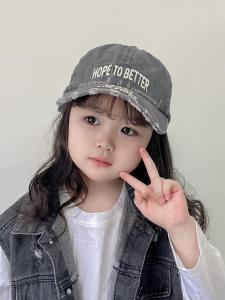 หมวกเบสบอลยีนส์เด็กใหญ่ ทรงสตรีท ทรงสี่เหลี่ยม สไตล์วัยรุ่น ฤดูใบไม้ผลิและฤดูใบไม้ร่วง หมวกเด็กชายและเด็กหญิง