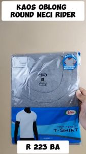 Kaos Dalam Pria Oblong R-Neck RIDER R 223 BA Abu Misty Isi 1Pcs