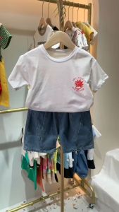 TREEHOUSE t shirt for baby boy set Cotton fashion short-sleeved top + shorts two-piece popular cartoon boy clothing set