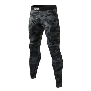 Uawo Mens Camouflage Fitness Pants Compression Training Tight Quick Dry Base Layer Pants Autumn Winter Sports Leisure