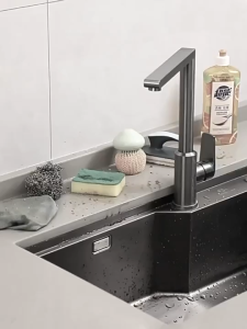 TOAO Sponge Holder for Sink with Drainer Sink Organizer Kitchen accessories