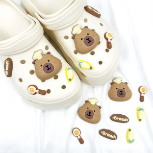 8Pcs Crocs Jibbitz Charms Detachable Cartoon Teddy Bear Shoe Buckle Decoration for Crocs