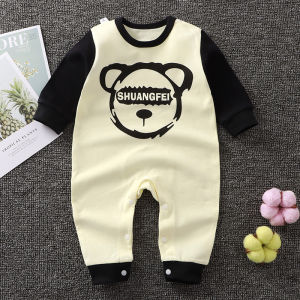 Baby Romper Suit Autumn 2024 Spring 0-2 Years Old Baby Crawling Suit Long Sleeve Long Pants Newborn Girl All-Match Style