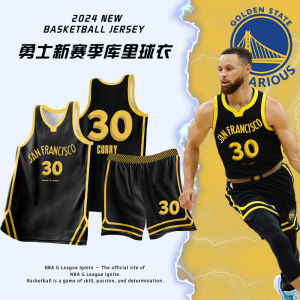 Quần Áo Bóng Rổ Tập Luyện Trẻ Em Golden State Warriors 30 Thompson Bộ Đồ Thể Thao Nam Mùa Hè Phong Cách Mới