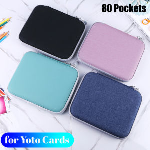 Card Case with Zipper 80 Pockets Card Holder Soft Card Binder Holder Portable Folder Mini Audiobook Cards Case for Yoto Cards