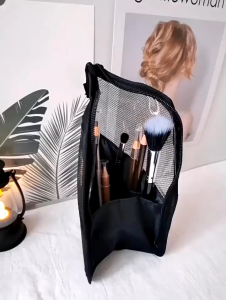 Túi Đựng Mỹ Phẩm Dạng Lưới Chống Thấm Nước Dựng Đứng Để Cọ Trang Điểm Nhỏ Gọn Du Lịch Tiện Lợi