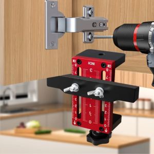 Cabinet Door Mounting Jig W/ Support Arm&ClampAluminum Cabinet Door Positionner for Installing Cabinets W/ Face Frame/Frameless