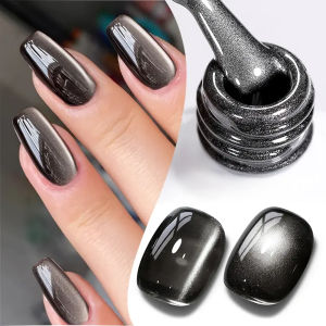 WS Black Glass Cat Magnetic Gel Nail Polish Punk Style Nail Art Manicure Varnis Semi Permanent Gel for Winter Nail Supplies