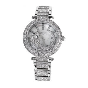 Eternelle(法国永恒) | Eternelle Austrian Crystal Quartz Watch Fashionable Birthday Gift Round Gold Plated Band Pointer Display Mineral Enhanced Glass