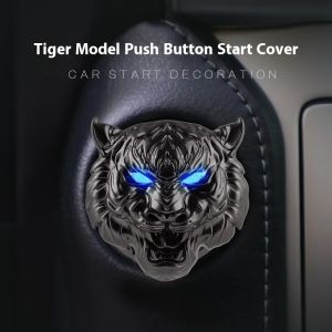 Car Ignition Button Cover Push to Start Button Cover Anti Scratch Car Switch Button Decoration Ring Car Accessories Tiger Head