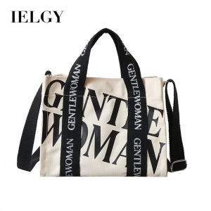 IELGY Niche Canvas Shoulder Female Bag: A Unique Letter Print Handbag