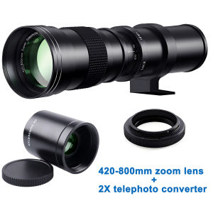 Ultra Long Focus 420-800mm Lens Set - Includes 2X Teleconverter for 1600mm Camera Distance - Canon Ef/Ef-M/Rf T2 Mount Camera
