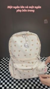 Balo đi học nữ họa tiết đơn giản balo học sinh sinh viên phong cách đơn giản dễ phối đồ BZ005