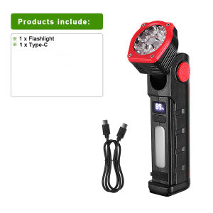 COB LED Work Light Rechargeable Outdoor Emergency Lighting Led Work Light with 360° Swivel HoseMagneticHanging Hook Car Repair